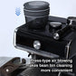 Gray silicone accordion bellows air blower with mounting opening on coffee machine