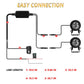 Wiring diagram for dual-lens LED motorcycle spotlights with control switch and connectors