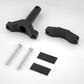 Black spotlight mounting bracket kit with bolts and two rubber pads