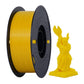 Yellow PETG filament spool 1.75mm with sample figurine print