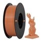 Orange PETG filament spool 1.75mm with sample figurine print