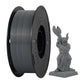 Charcoal gray PETG filament spool 1.75mm with sample figurine print