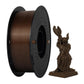Brown PETG filament spool 1.75mm with sample figurine print