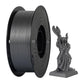Dark gray PETG filament spool 1.75mm with sample figurine print