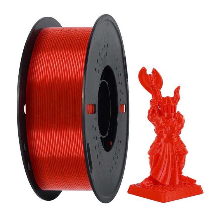 Red PETG filament spool 1.75mm with a matching red 3D-printed figurine