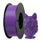 Purple PETG filament spool 1.75mm with a matching purple 3D-printed animal head