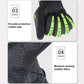 Black full-finger gloves with knuckle protection and moisture-wicking dotted fabric