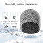 Heather fleece beanie hat with rounded crown and wide cuff