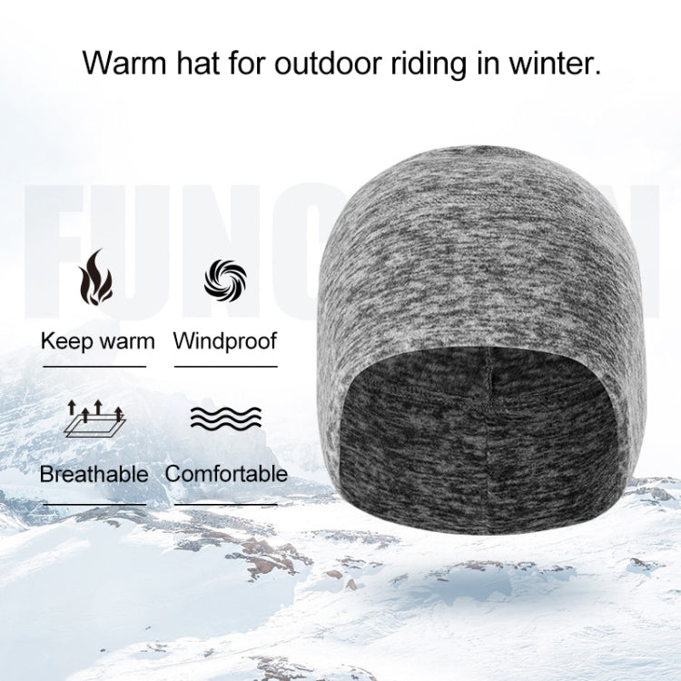 Heather fleece beanie hat with rounded crown and wide cuff