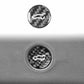 Tesla trunk button carbon-fiber decorative sticker, silver weave with white emblem