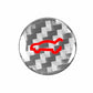 Tesla trunk button carbon-fiber decorative sticker, silver weave with red emblem