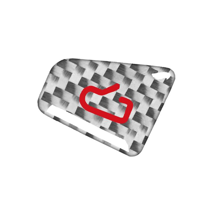 Rounded rectangle carbon fiber door switch sticker with black-and-white check pattern