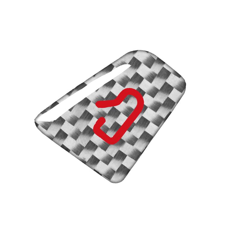Car door switch decoration sticker with carbon fiber checkered design and red symbol