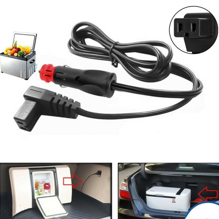 2m car refrigerator extension power cable with black plug and red connector tip