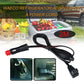 2m car power extension cable with black body, red DC end, and outlet connector