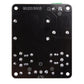 Power driver circuit board back with solder pads, mounting holes, and printed markings
