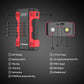 FOXSUR jump starter air compressor labeled diagram of buttons and input/output ports