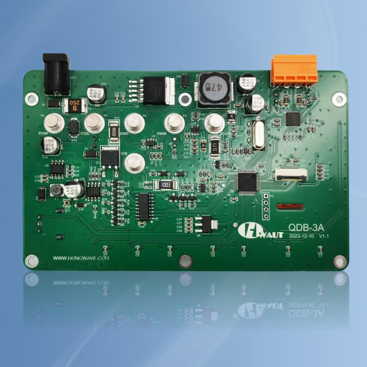 QDB-3A drive detector PCB with solder components and orange stepper motor header