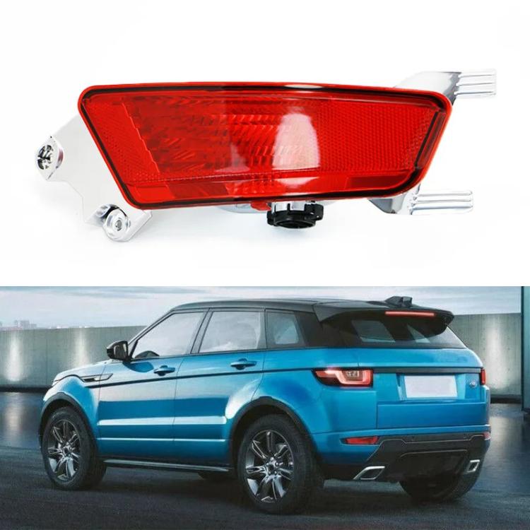 Right-side rear bumper fog light with red lens and mounting bracket