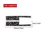 2-piece door lock switch sticker set, black carbon-fiber style with red specks (size shown)