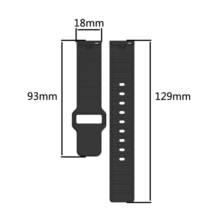 I-Shaped Solid Color Silicone Watch Band, 18mm