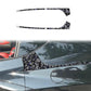 Set of rear side car stickers with carbon fiber pattern, blue highlights, left/right