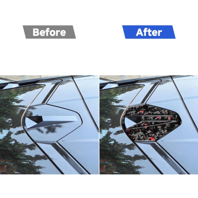 Rear roof camera sticker before-and-after effect, black with red foil pattern