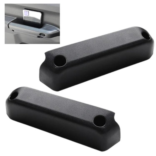 Car door storage box pair, dark gray/black with mounting holes
