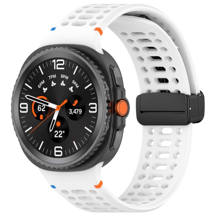 xDfind Magnetic Black Buckle Silicone Watch Band, For Galaxy Watch9 / 8 / 8 Classic