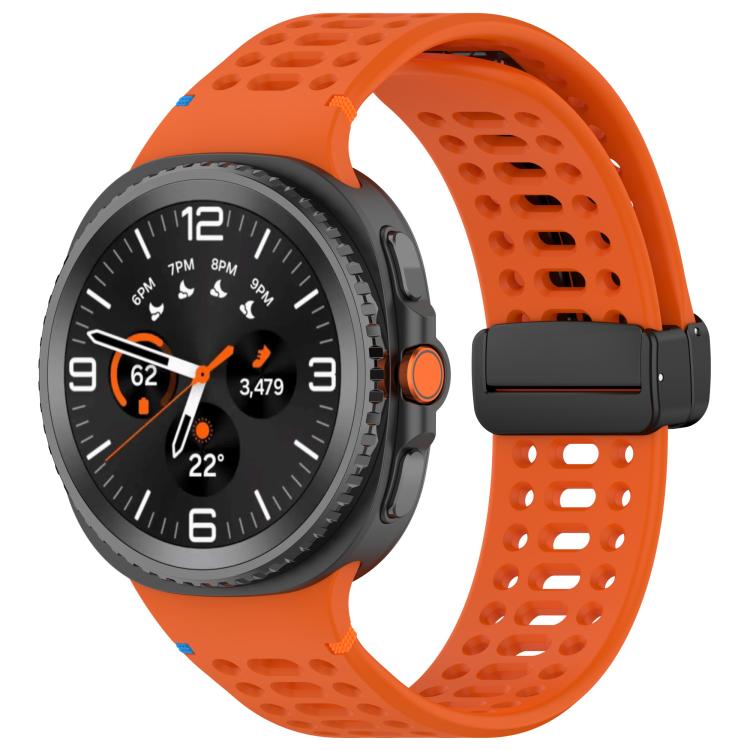 xDfind Magnetic Black Buckle Silicone Watch Band, For Galaxy Watch9 / 8 / 8 Classic