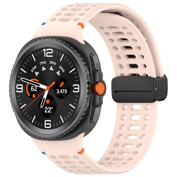 xDfind Magnetic Black Buckle Silicone Watch Band, For Galaxy Watch9 / 8 / 8 Classic