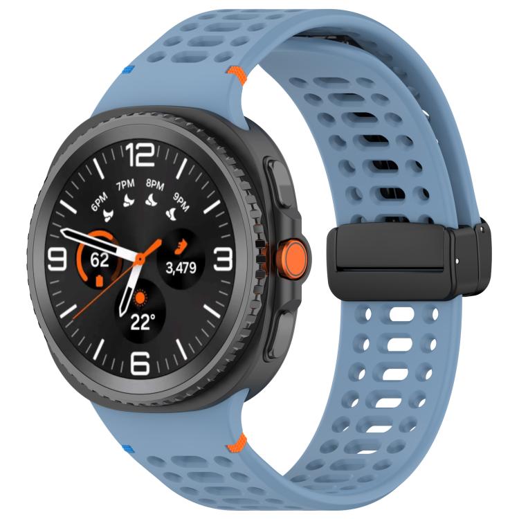 xDfind Magnetic Black Buckle Silicone Watch Band, For Galaxy Watch9 / 8 / 8 Classic