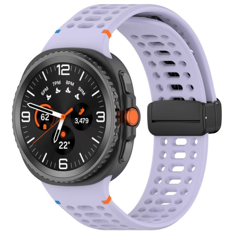 xDfind Magnetic Black Buckle Silicone Watch Band, For Galaxy Watch9 / 8 / 8 Classic