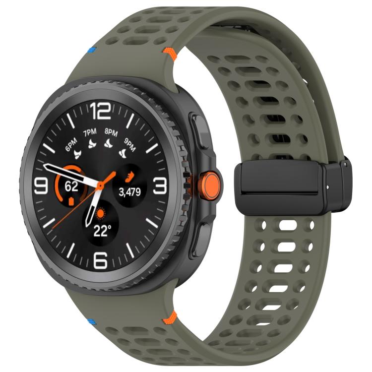 xDfind Magnetic Black Buckle Silicone Watch Band, For Galaxy Watch9 / 8 / 8 Classic