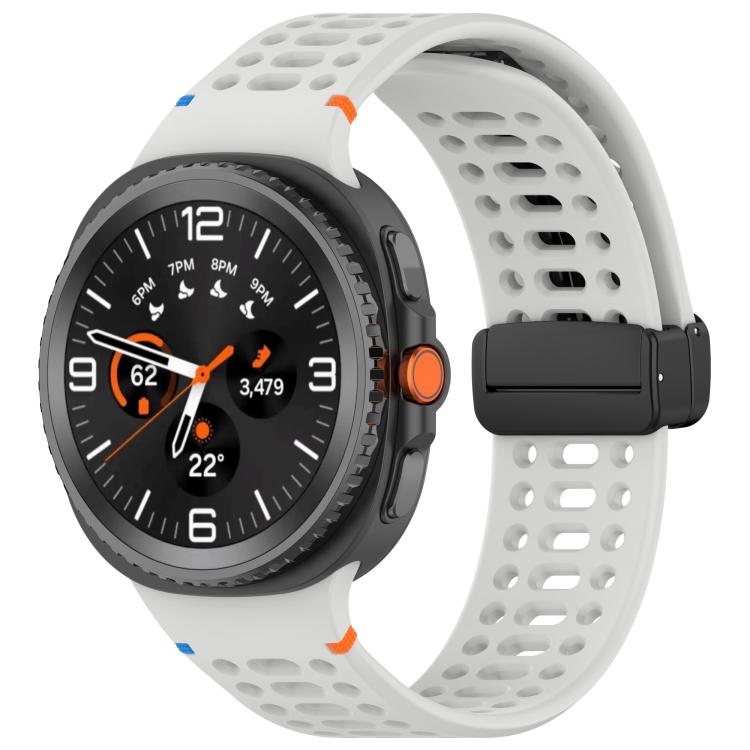 xDfind Magnetic Black Buckle Silicone Watch Band, For Galaxy Watch9 / 8 / 8 Classic