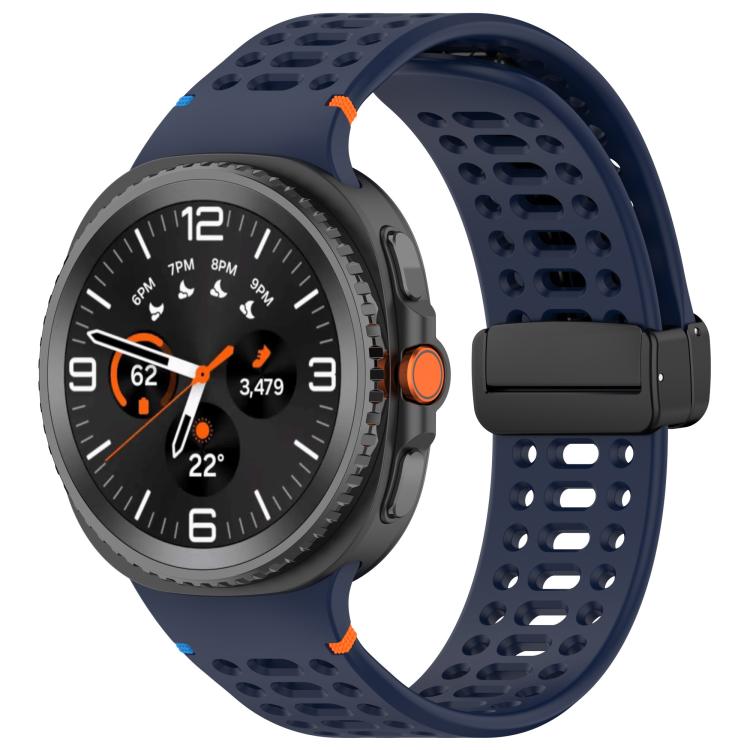 xDfind Magnetic Black Buckle Silicone Watch Band, For Galaxy Watch9 / 8 / 8 Classic