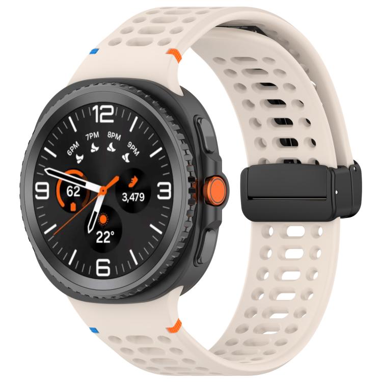 xDfind Magnetic Black Buckle Silicone Watch Band, For Galaxy Watch9 / 8 / 8 Classic