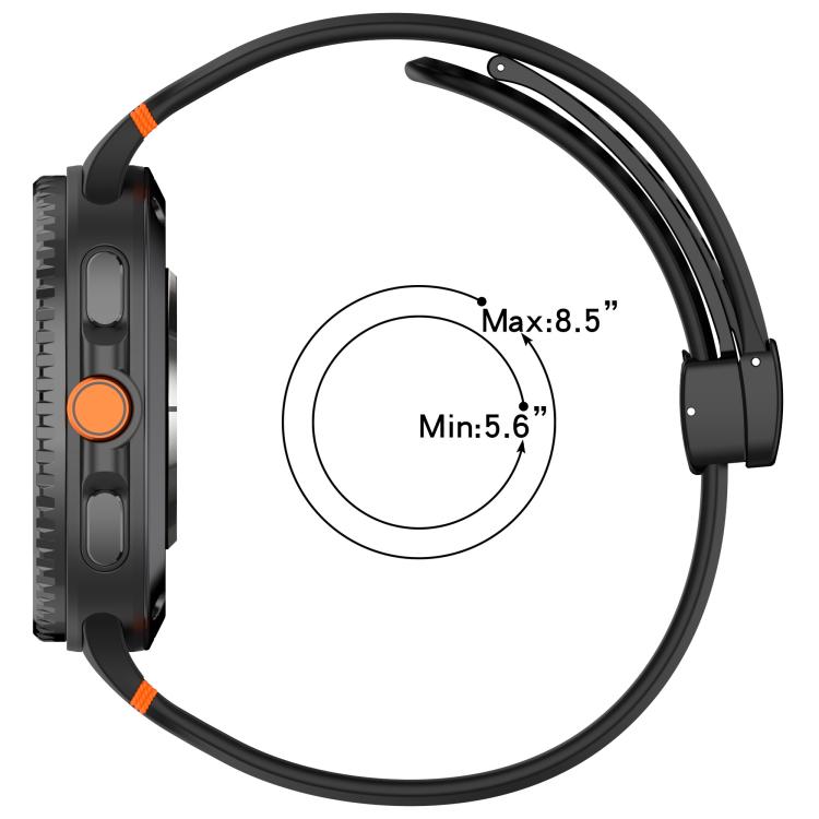 xDfind Magnetic Black Buckle Silicone Watch Band, For Galaxy Watch9 / 8 / 8 Classic