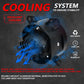 Black dual-lens fog light projector with cooling design and vented mounting base
