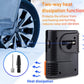 Black mini electric air pump with heat-dissipation vents and hose attachment