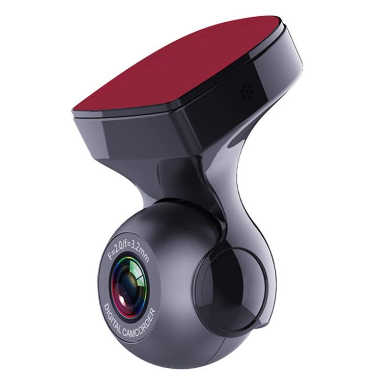 Hidden WiFi dash cam, matte black body with wide-angle front lens
