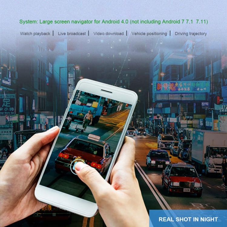 Smartphone displaying dash cam roadway footage for WiFi remote playback