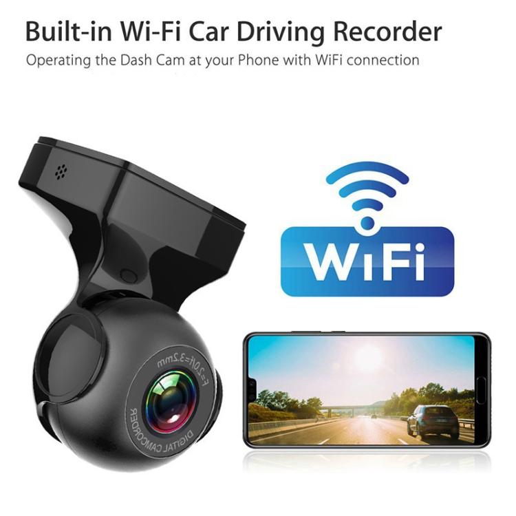 Built-in WiFi hidden car driving recorder with front lens and WiFi signal