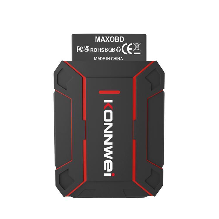 KONNWEI MAXOBD OBD2 car scanner, black housing with red accents and branded logo
