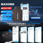 Bluetooth OBD2 diagnostic scanner with app interface on smartphone