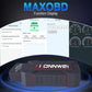 MAXOBD OBD2 diagnostic tool with Function Display on app screen, black and red