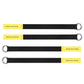 Manual door release pull strap set: black straps with metal rings, yellow label tabs (2 pcs)