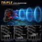 Triangular LED work light with triple cooling heat sink fins for improved airflow