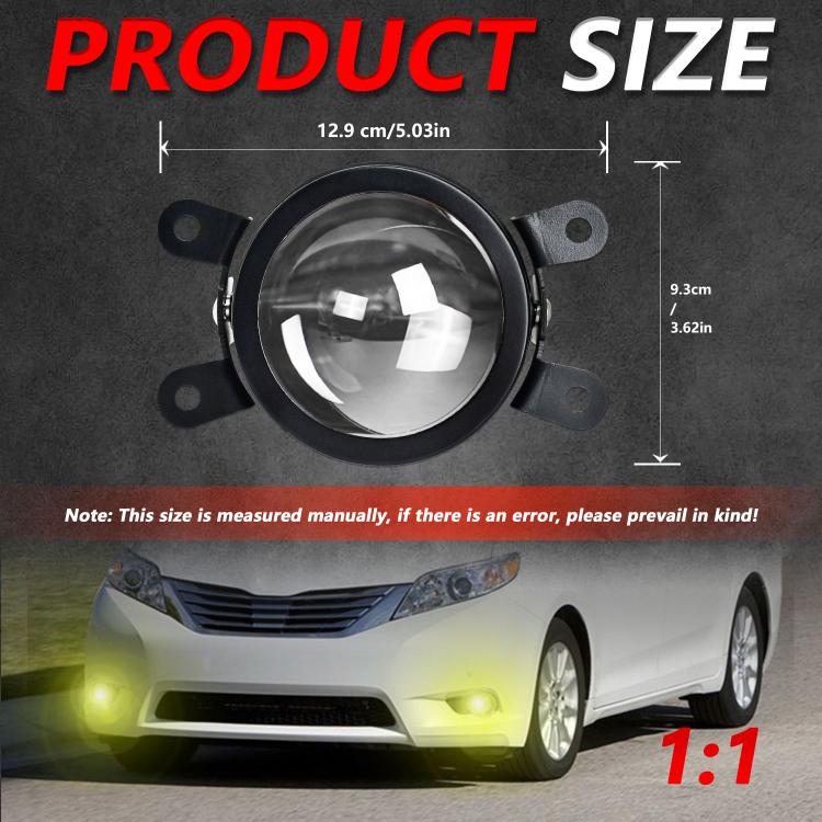 Single black 3-inch dual-lens fog light projector, round glass lens and bracket mounts