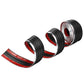 Black anti-collision strip with red reflective edges shown in multiple loops.